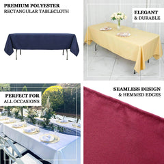 Premium Polyester 60"x102" Rectangle Tablecloth Purple - Durable 220GSM Wrinkle-Resistant Table Cover