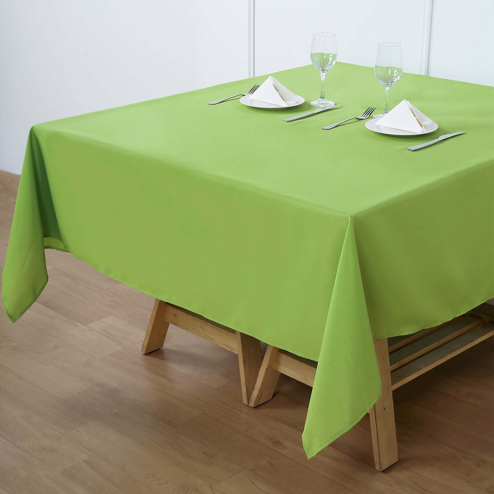 Polyester Square 70"x70" Tablecloth Apple Green - Wrinkle-Resistant & Durable Table Cover