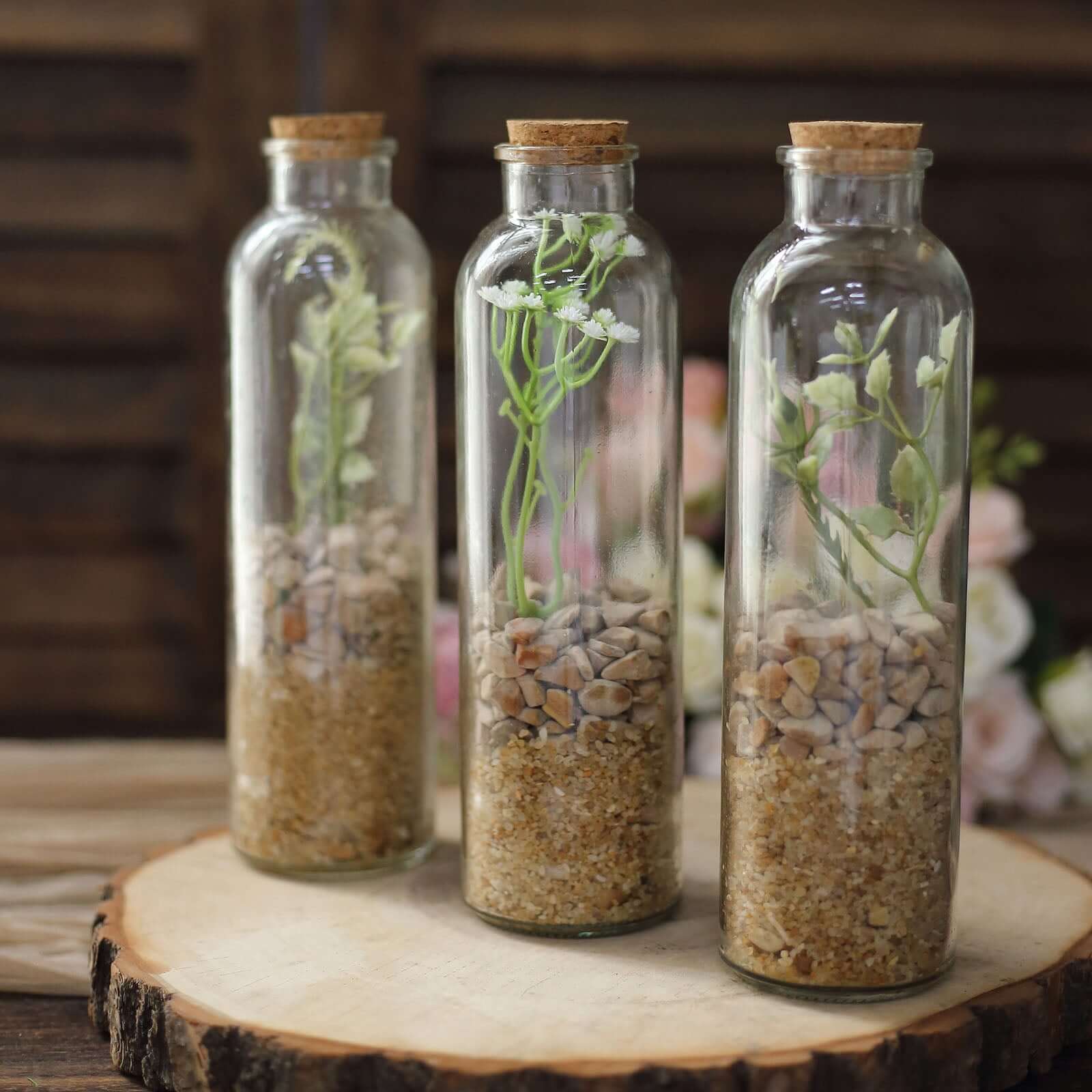 12-Pack Glass Storage Jars Round Design Clear with Cork Stoppers - Refillable Bottles for Kitchen & Organization 9" 16oz