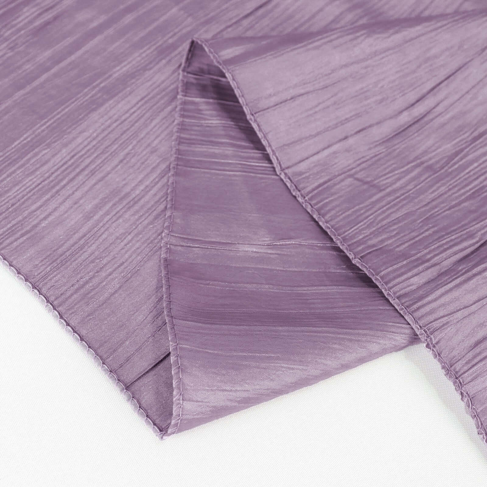 Taffeta 90"x90" Table Overlay Square Tablecloth Violet Amethyst - Accordion Crinkle Table Cover