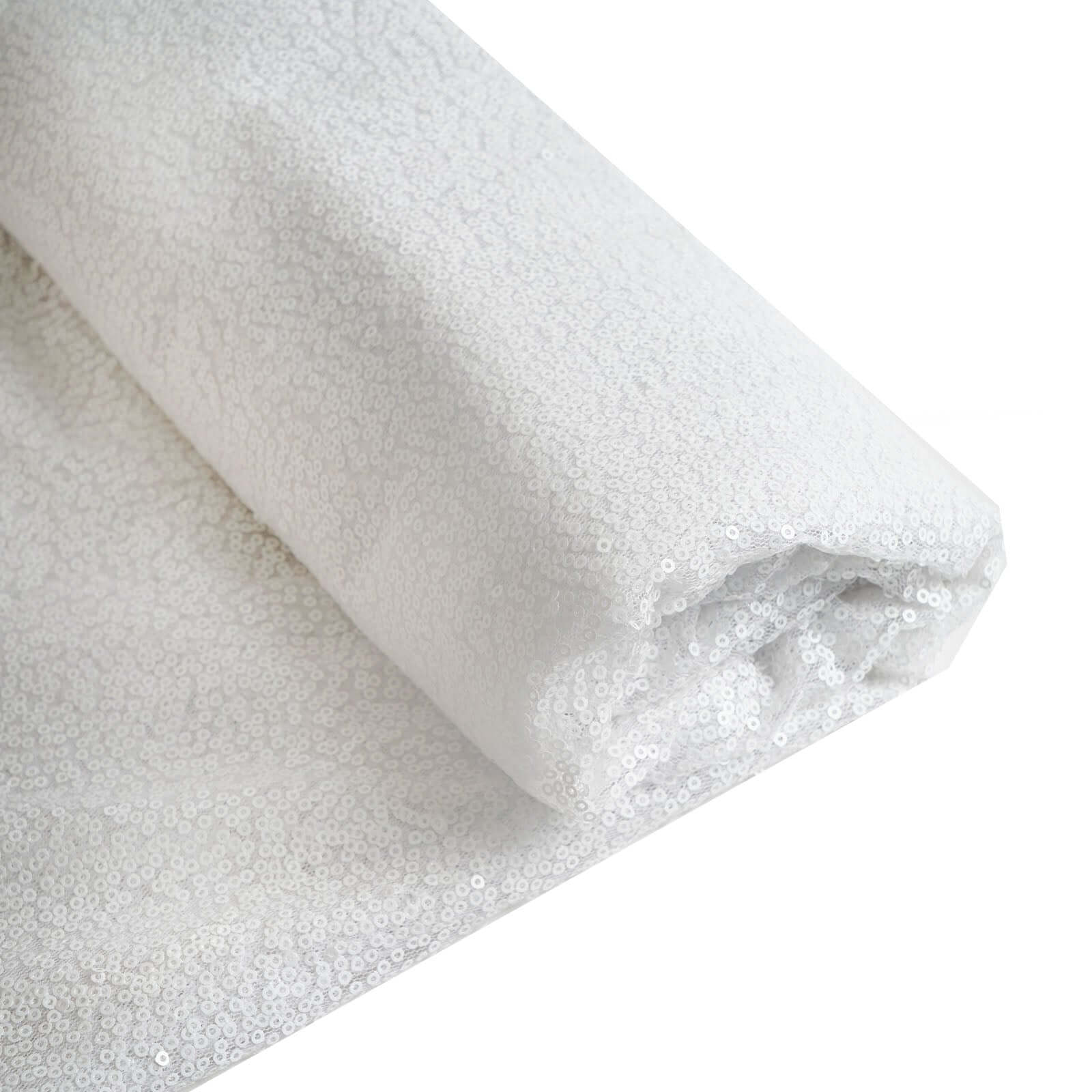 54"x4 Yards White Sequin Fabric Bolt, Sparkly DIY Craft Fabric Roll