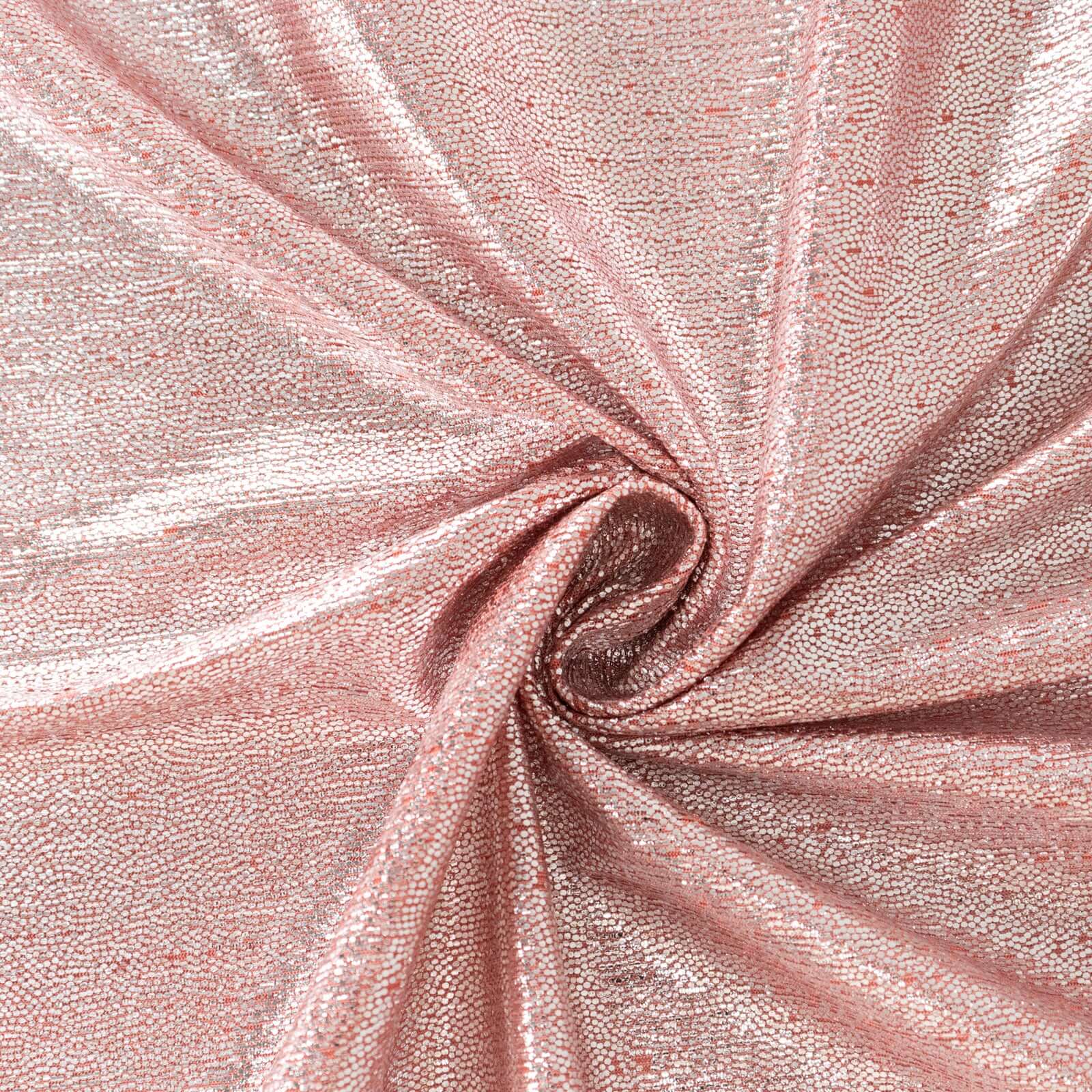 Sequin Dots Polyester 60"x126" Rectangle Tablecloth Shimmering Rose Gold - Wrinkle Free & Sparkling Table Cover