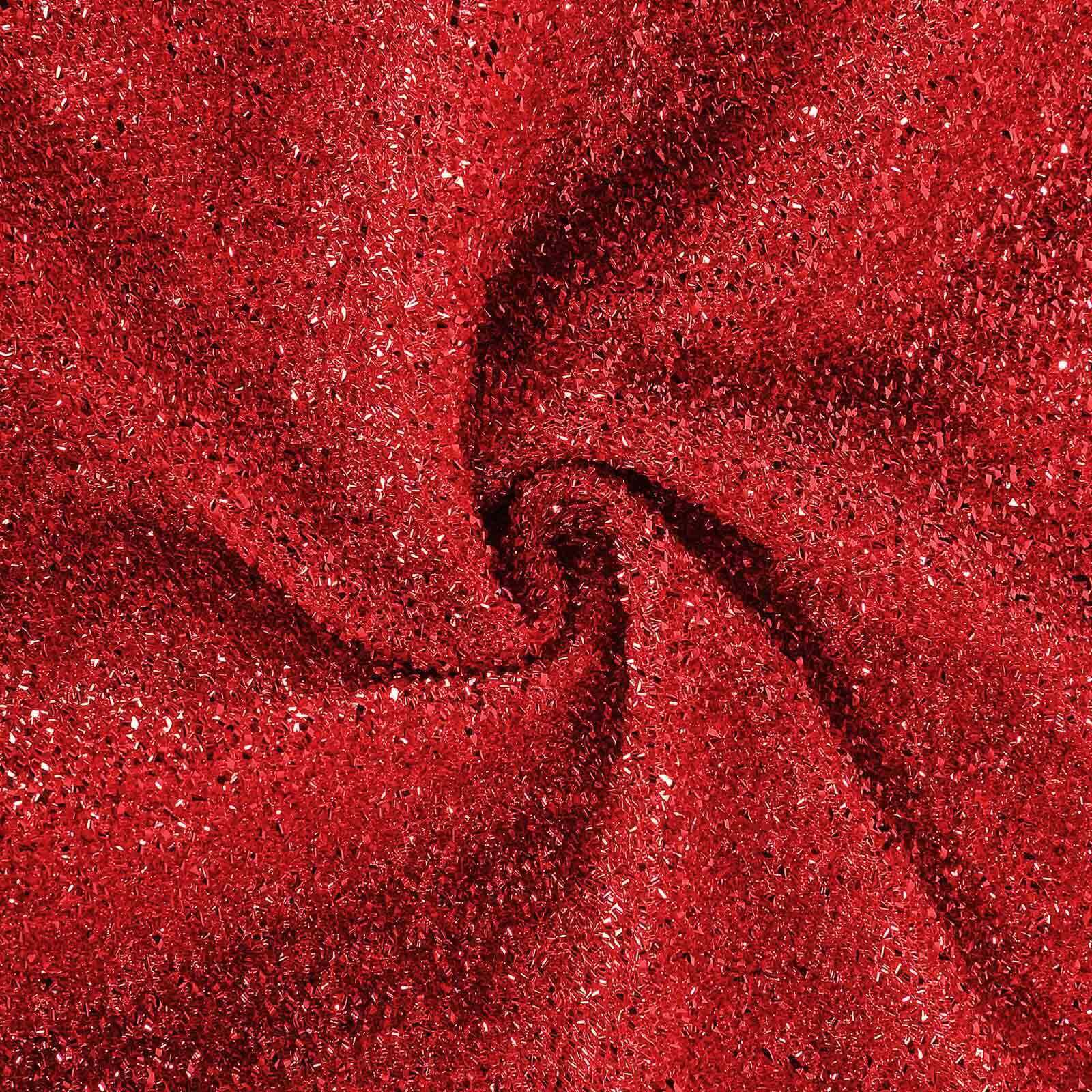 Stretch Spandex Chair Cover Red for Folding Chairs - Metallic Shimmer Tinsel Back Design Fitted Slipcover