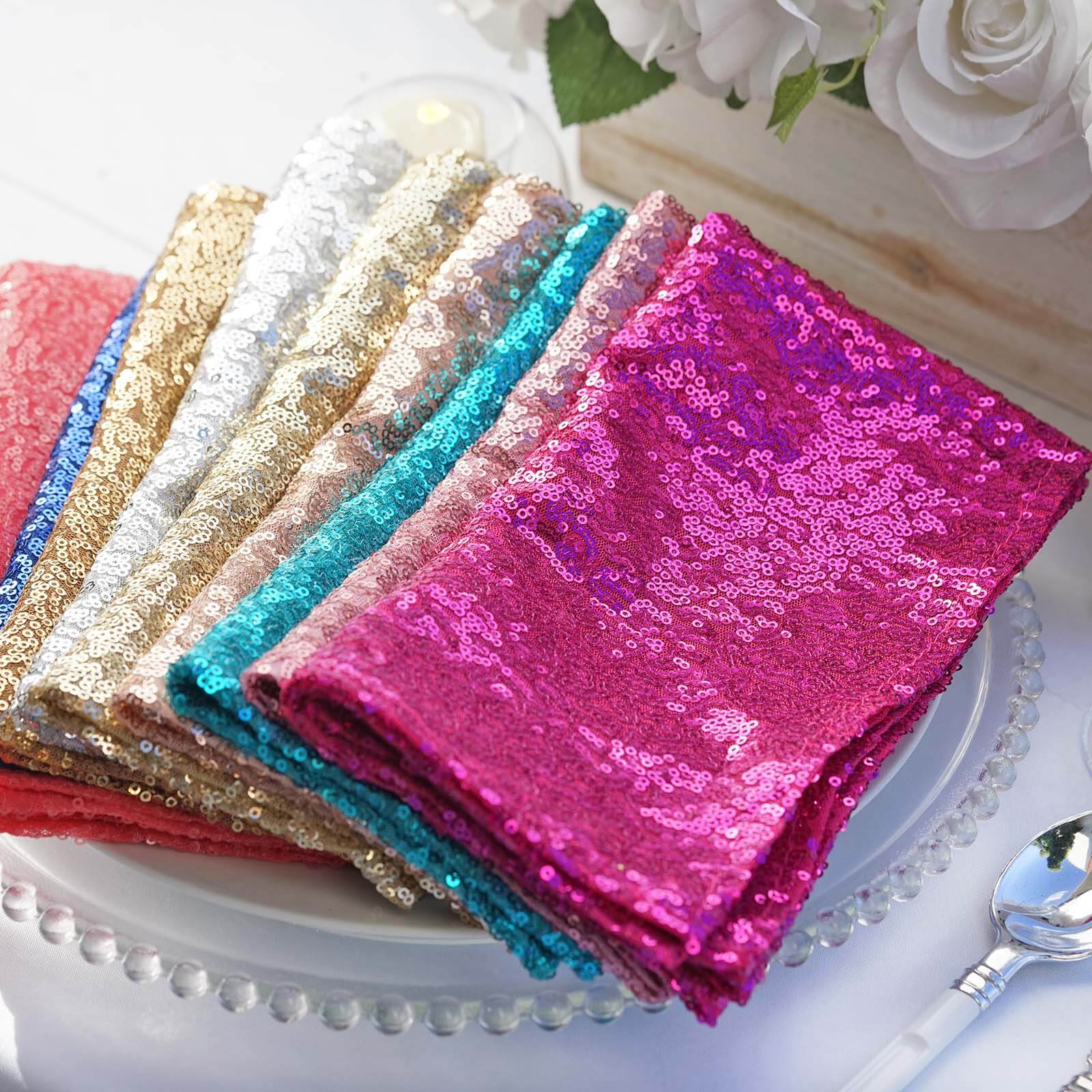 Sequin 20"x20" Napkin Royal Blue - Shimmering Dinner Napkin