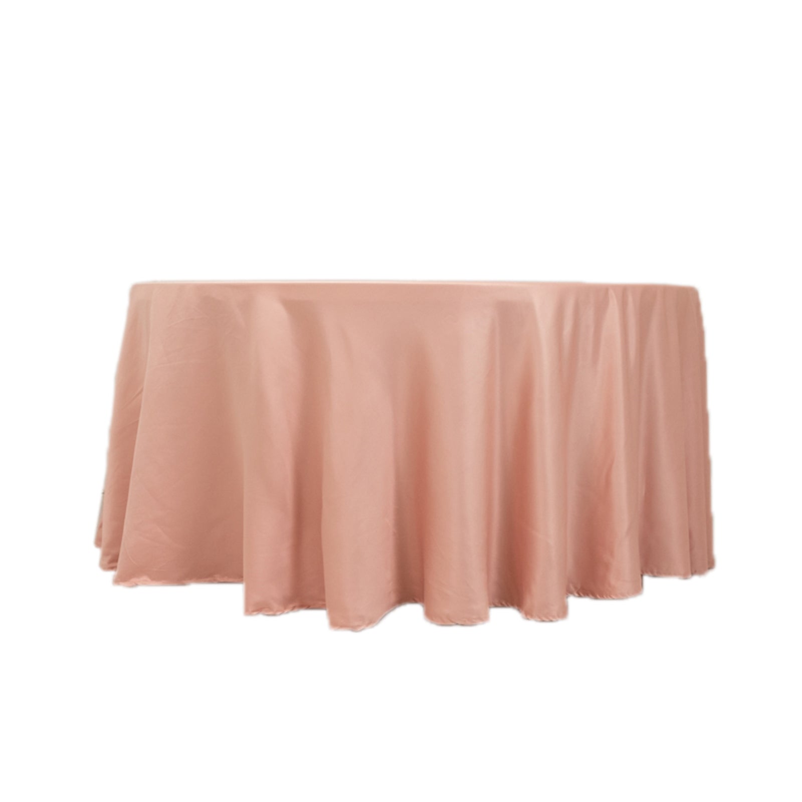 Lamour Satin 120" Round Tablecloth Dusty Rose - Seamless Table Cover with Soft Tempered Sheen