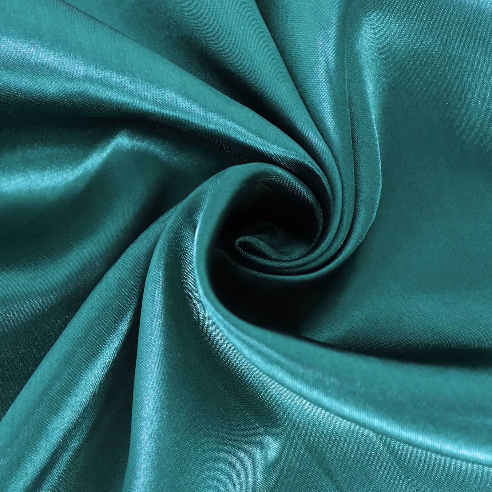 Satin Rectangular 90"x132" Tablecloth Peacock Teal Satin - Seamless Table Cover