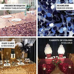 Sequin 90"x132" Rectangle Tablecloth Turquoise - Seamless Big Payette Table Cover