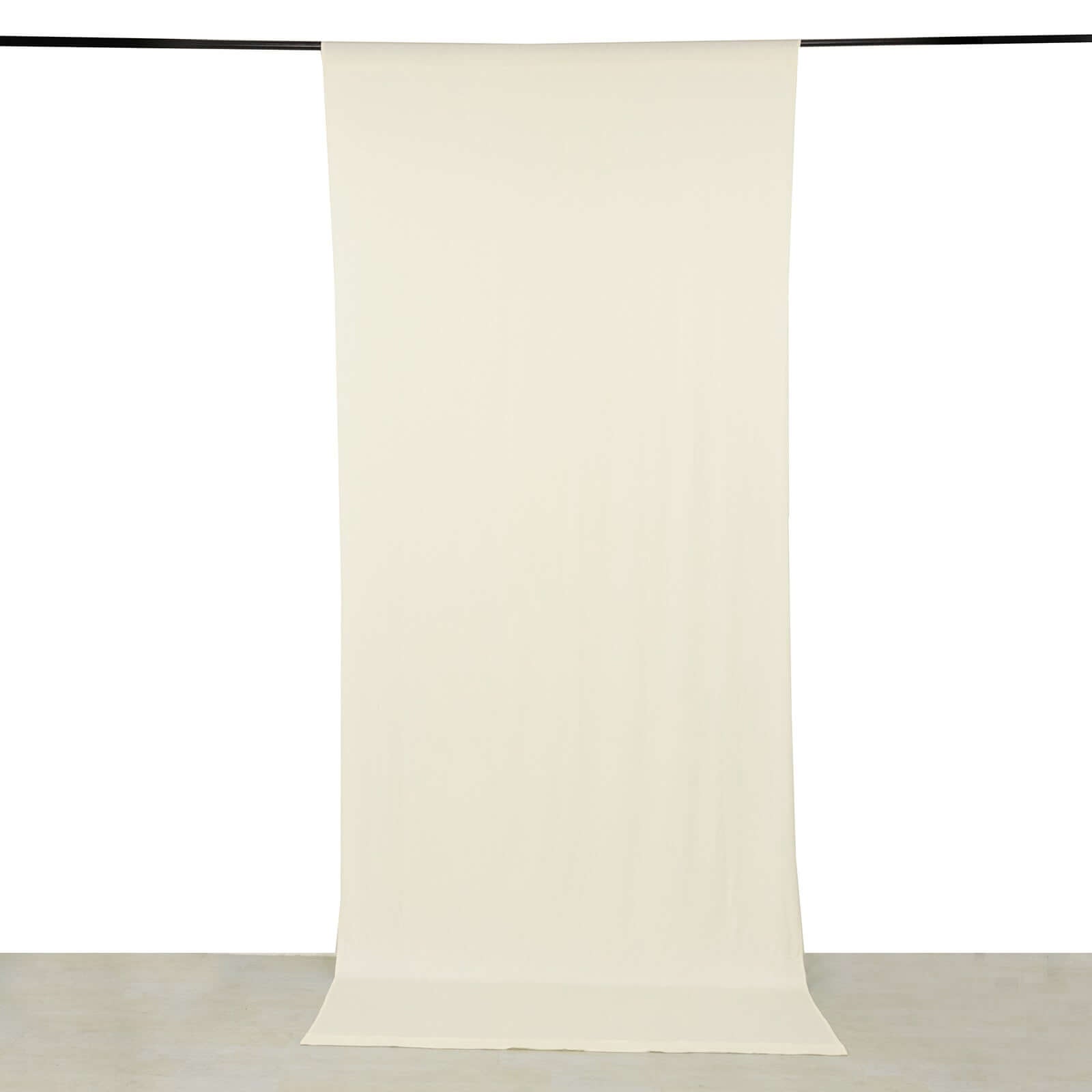 Ivory 4-Way Stretch Spandex Event Curtain Drapes, Wrinkle Free Backdrop Event Panel with Rod Pockets - 5ftx12ft
