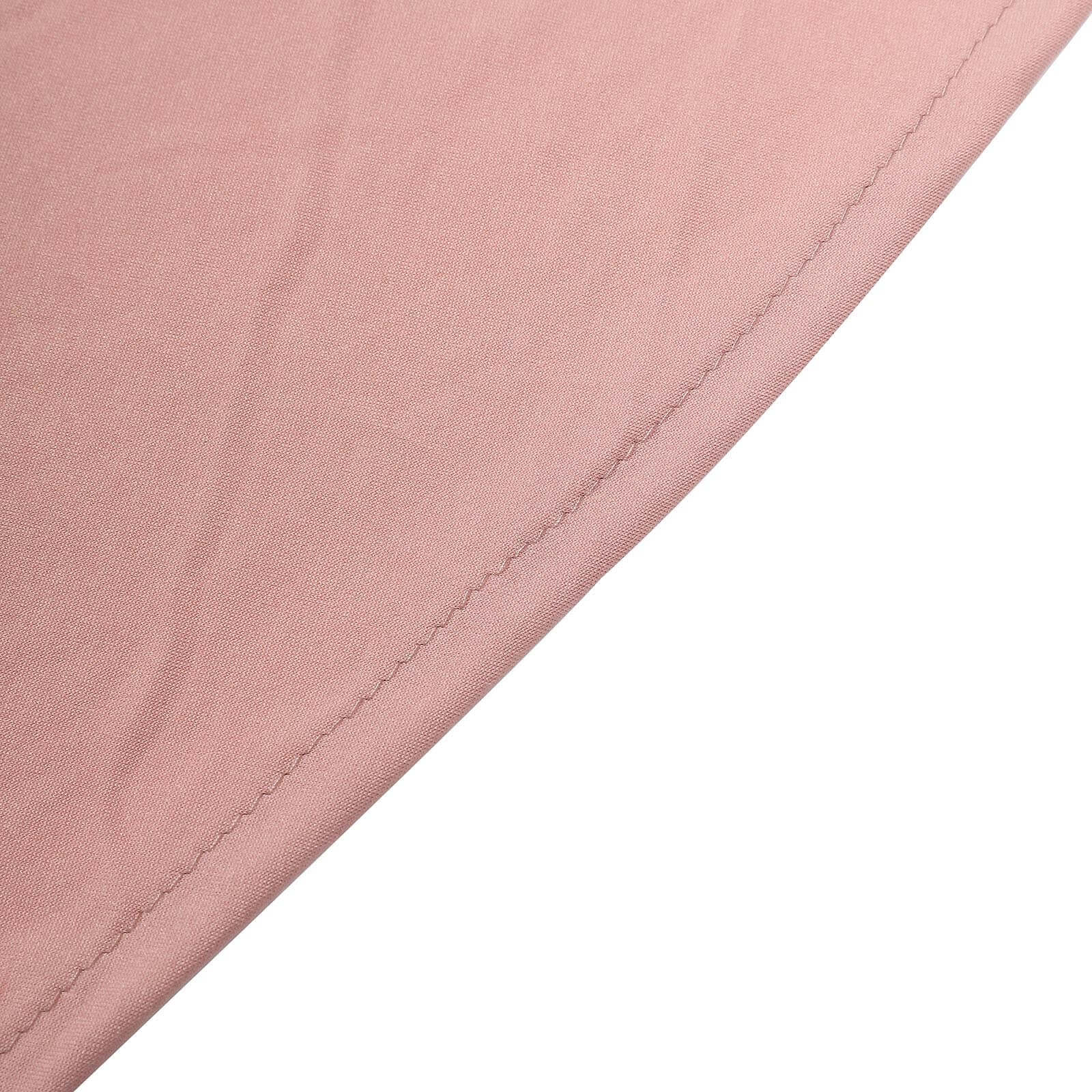 Spandex 32" Round Cocktail Table Cover Skirt Dusty Rose With Natural Wavy Drapes