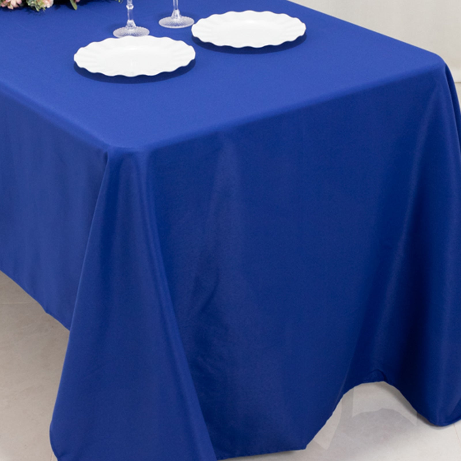 Premium Polyester 60"x126" Rectangle Tablecloth Royal Blue - Stain-Resistant 220GSM Finish Table Cover