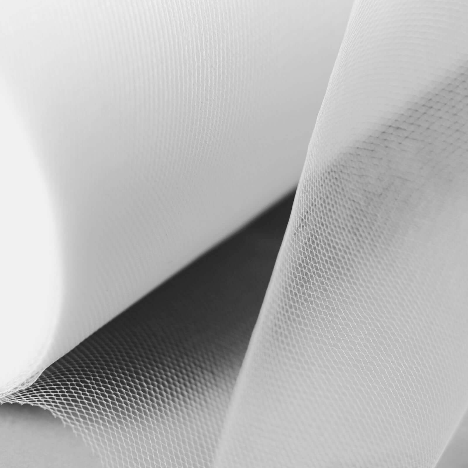 18"x100 Yards White Tulle Fabric Bolt, Sheer Fabric Spool Roll For Crafts