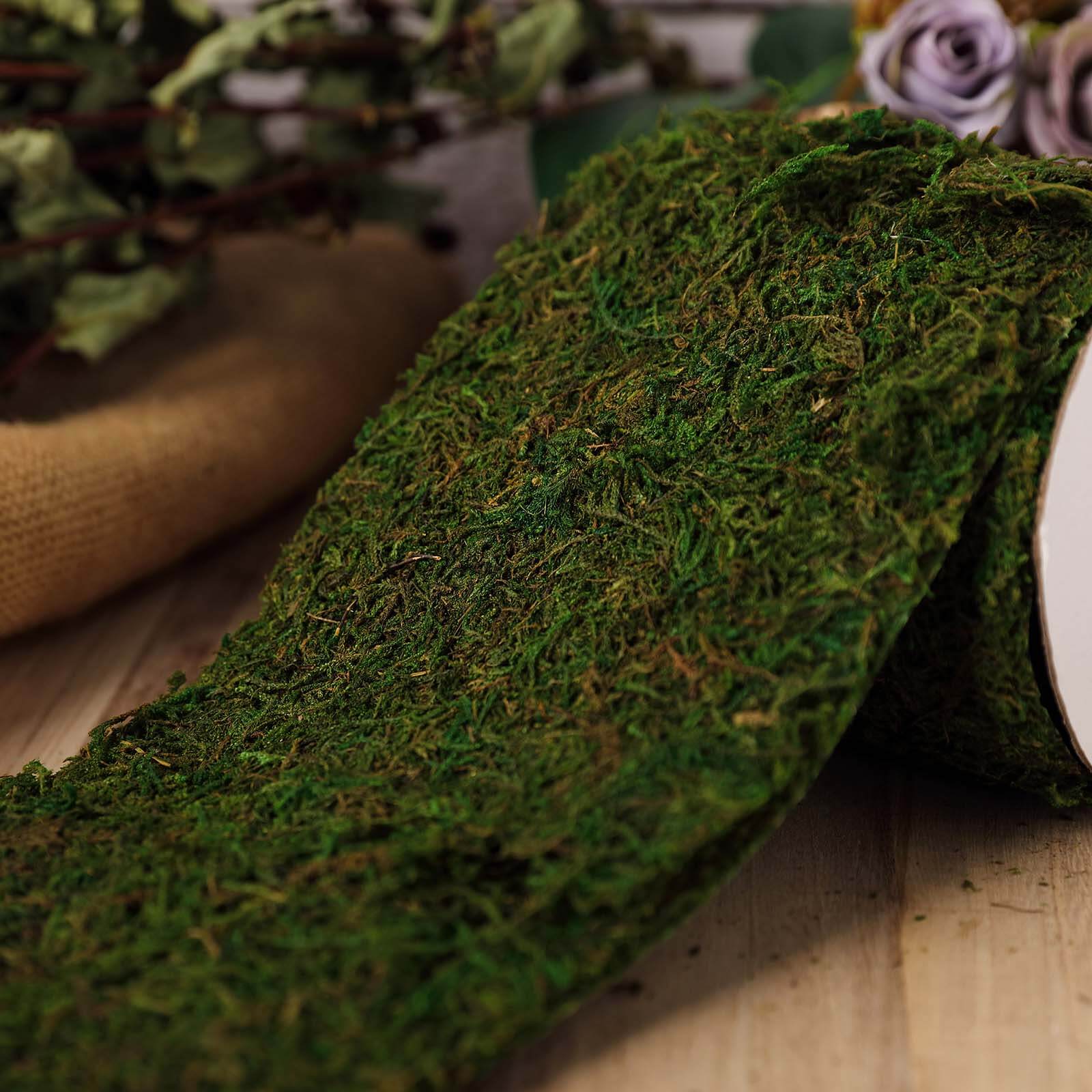 4ft 5" Wide Green Preserved Moss Ribbon Roll, DIY Craft Ribbon