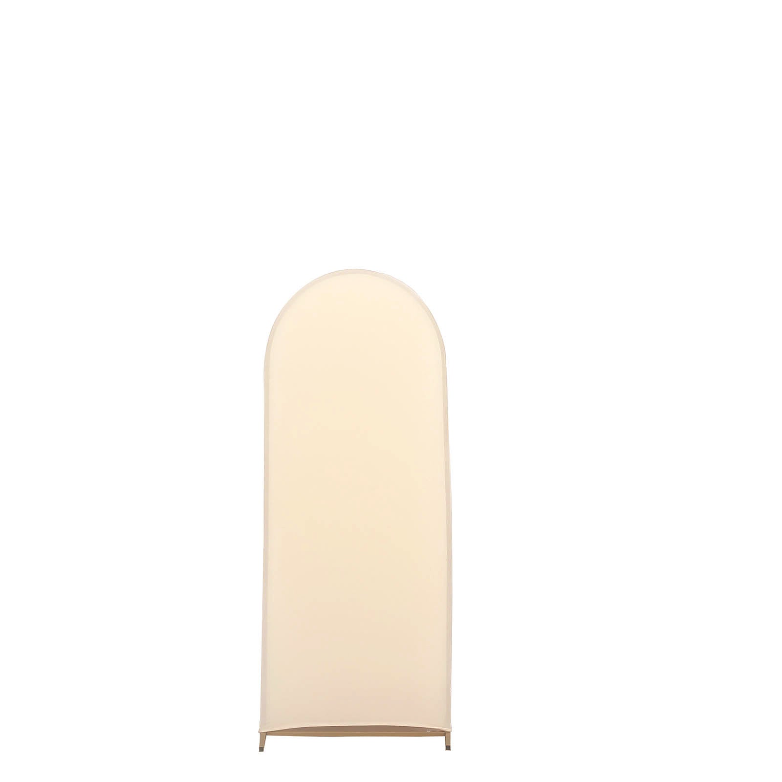 Set of 4 Matte Beige Spandex Fitted Wedding Arch Covers For Round Top Chiara Backdrop Stands - 4ft,5ft,6ft,7ft