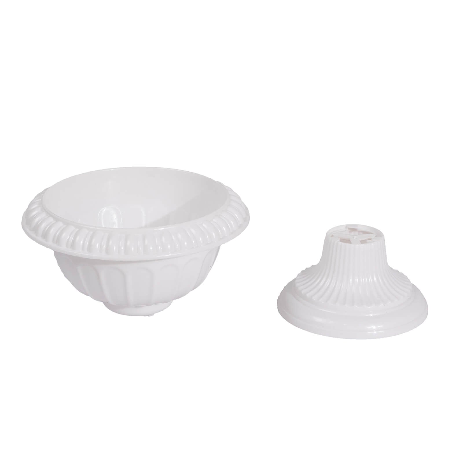 4-Pack Plastic Flower Pot Vases Roman Style White - Classic Floral Urn Planter Table Centerpieces 6"