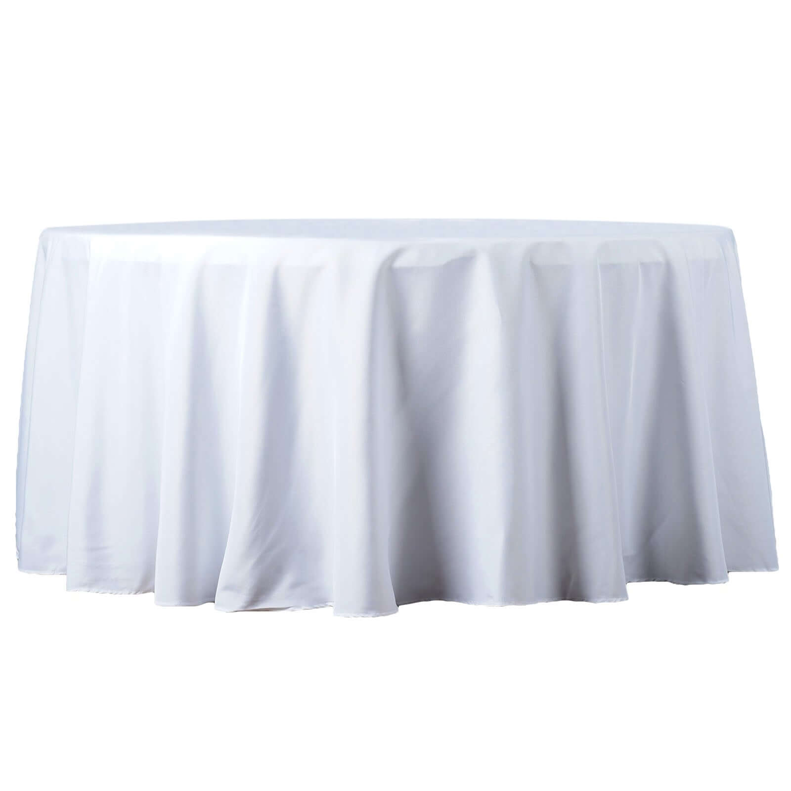 Premium Polyester 108" Round Tablecloth White - Wrinkle-Resistant 220GSM Table Cover for Weddings & Events