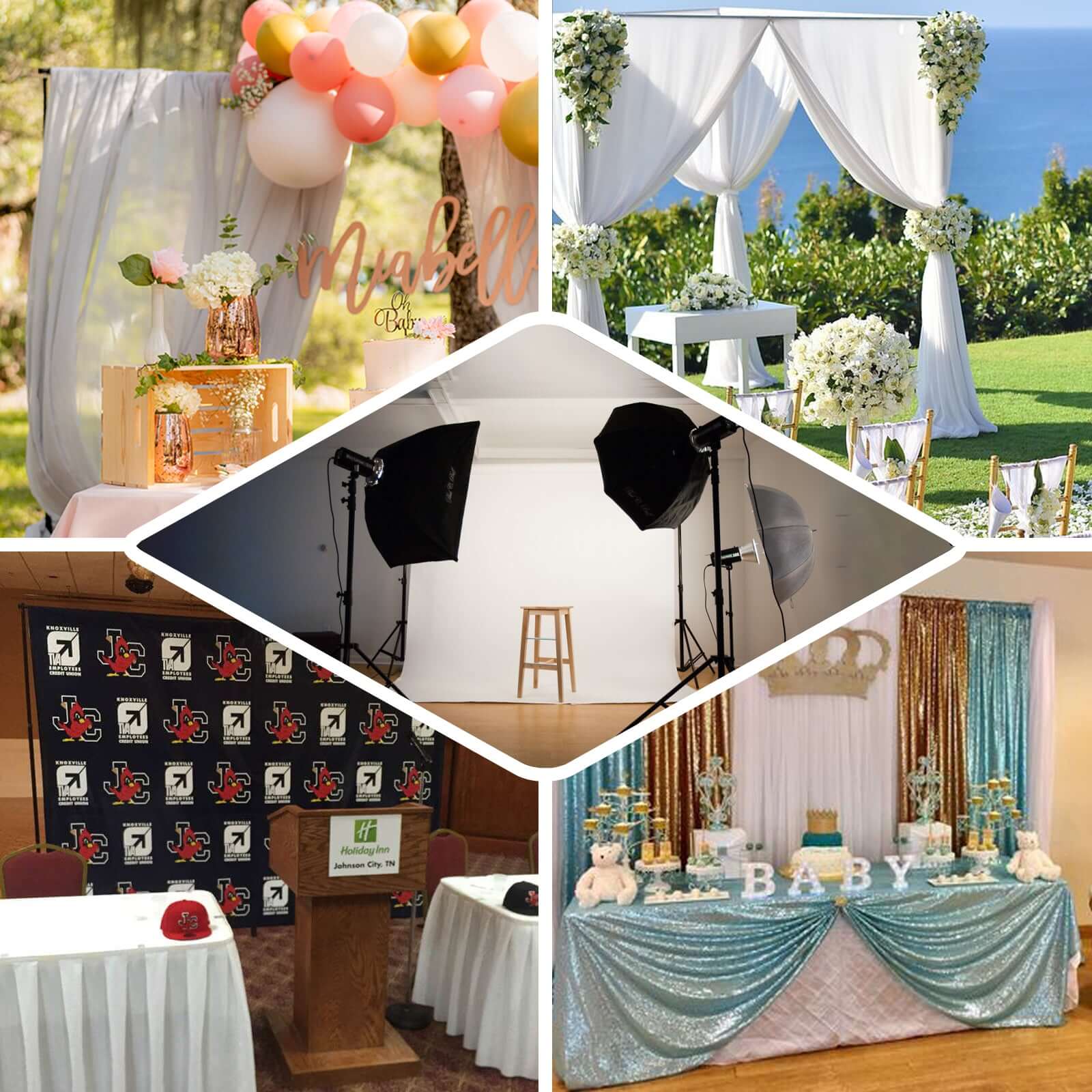 10ft Metal DIY Adjustable Heavy Duty Portable Photo Backdrop Stand Kit