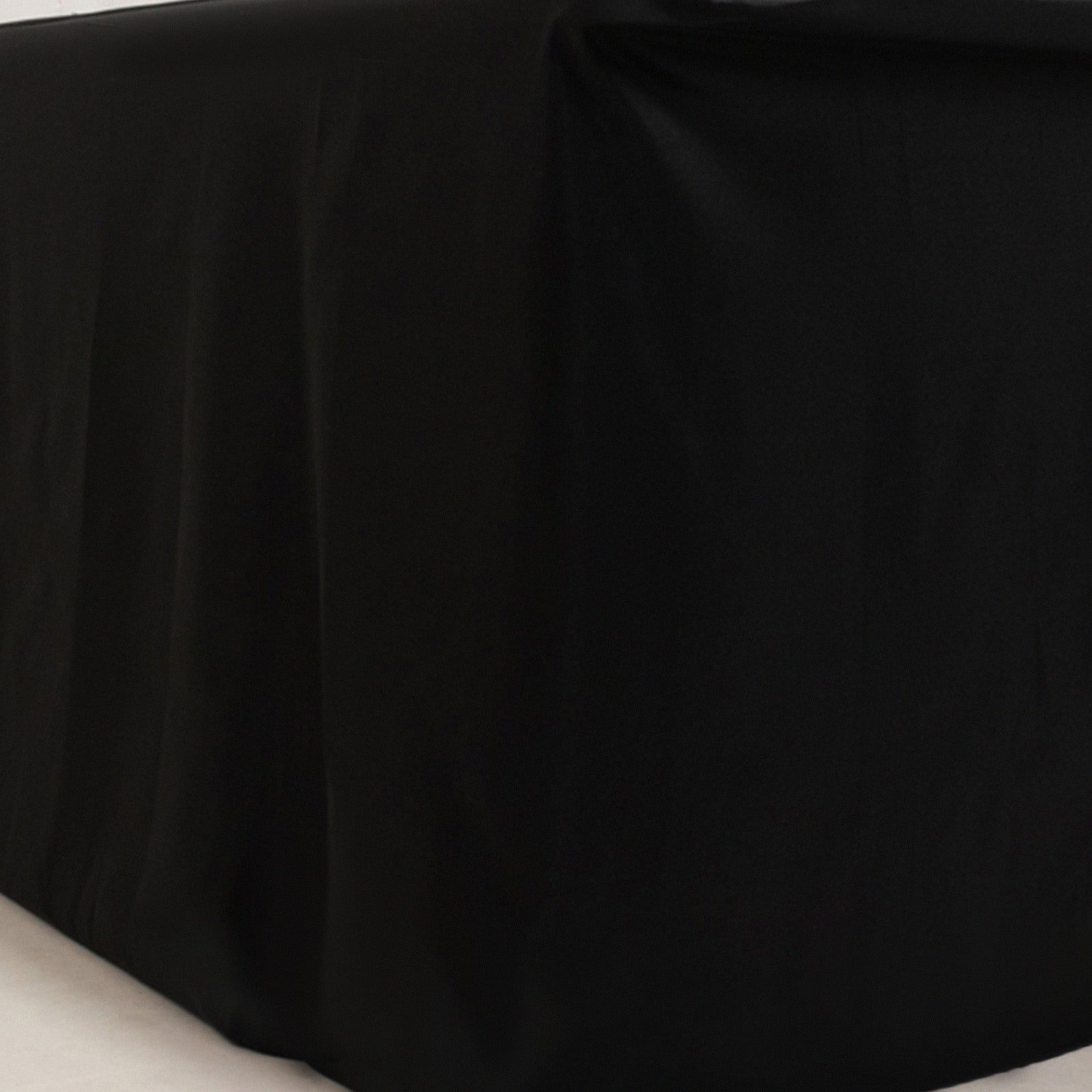 Fitted Polyester 72"x24"x42" Rectangle Tablecloth Black - Secure Fit for Elevated Tables