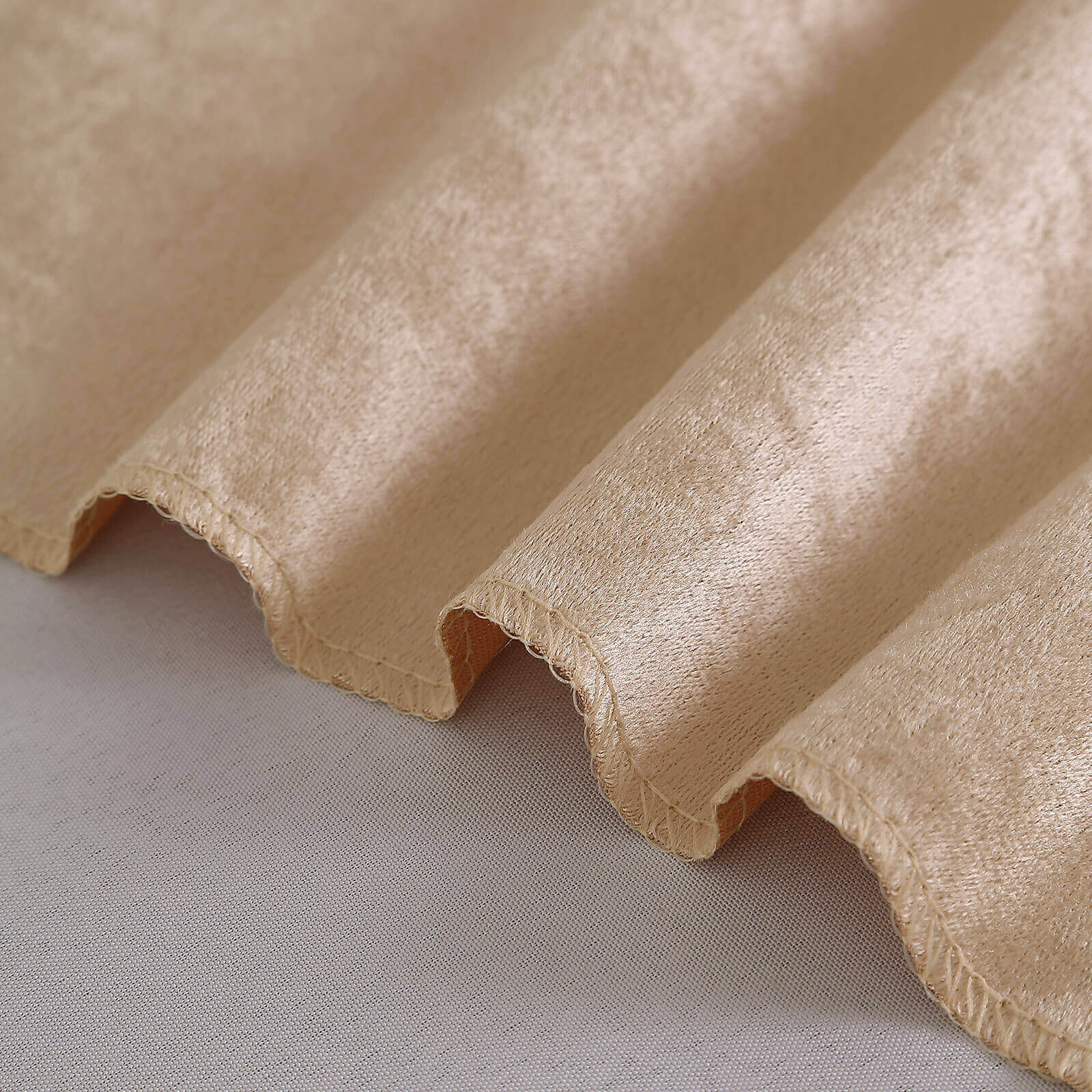 Velvet 72"x72" Table Overlay Square Tablecloth Champagne - Premium Soft Finish Table Topper