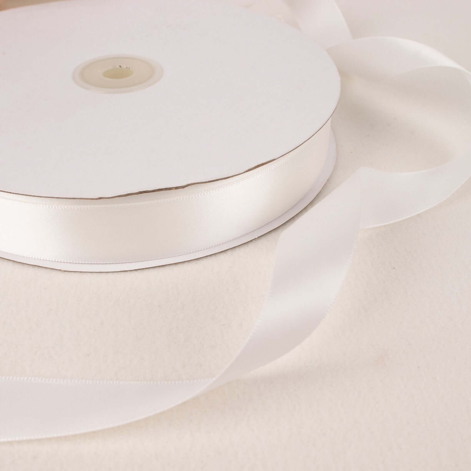 100 Yards 7 8" White Single Face Decorative Satin Ribbon