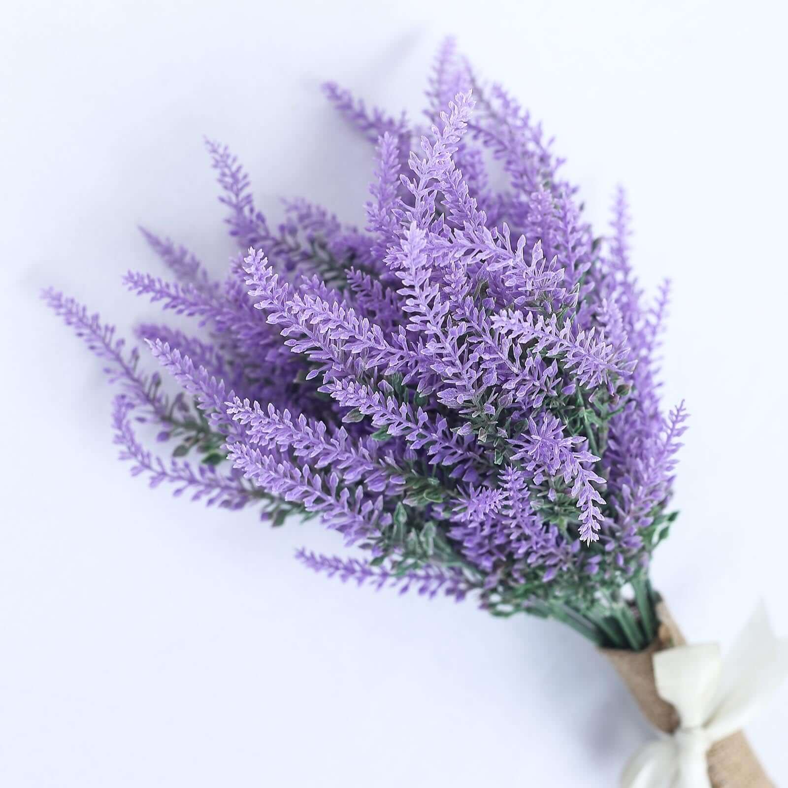 4 Bushes 14" Artificial Lavender Lilac Flower Plant Stems Greenery Bouquet