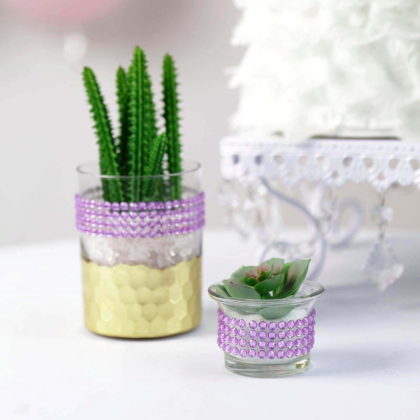 3ft Lavender Lilac Stick-On Rhinestone Tape, DIY Self Adhesive Diamond Gemstone Stickers