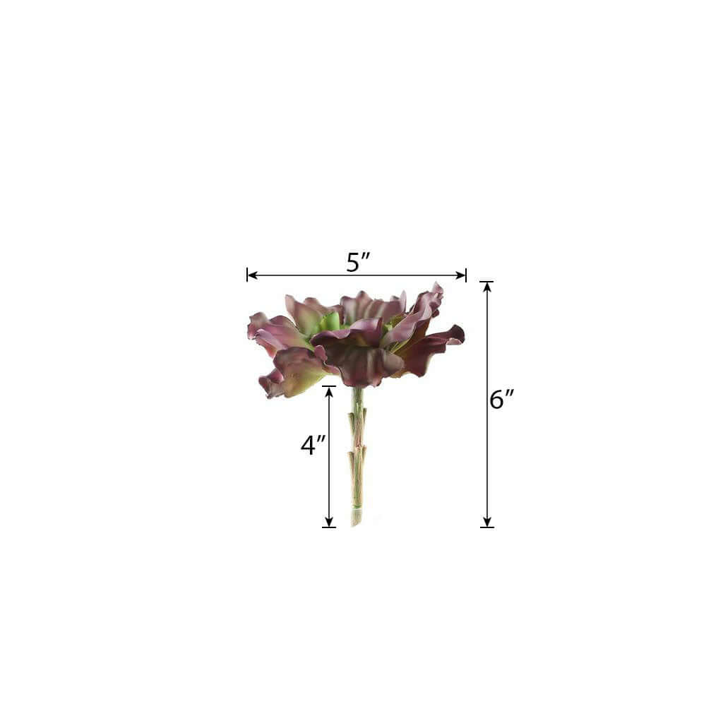 3 Pack 6" Artificial PVC Wavy Kalanchoe Decorative Succulent Plants