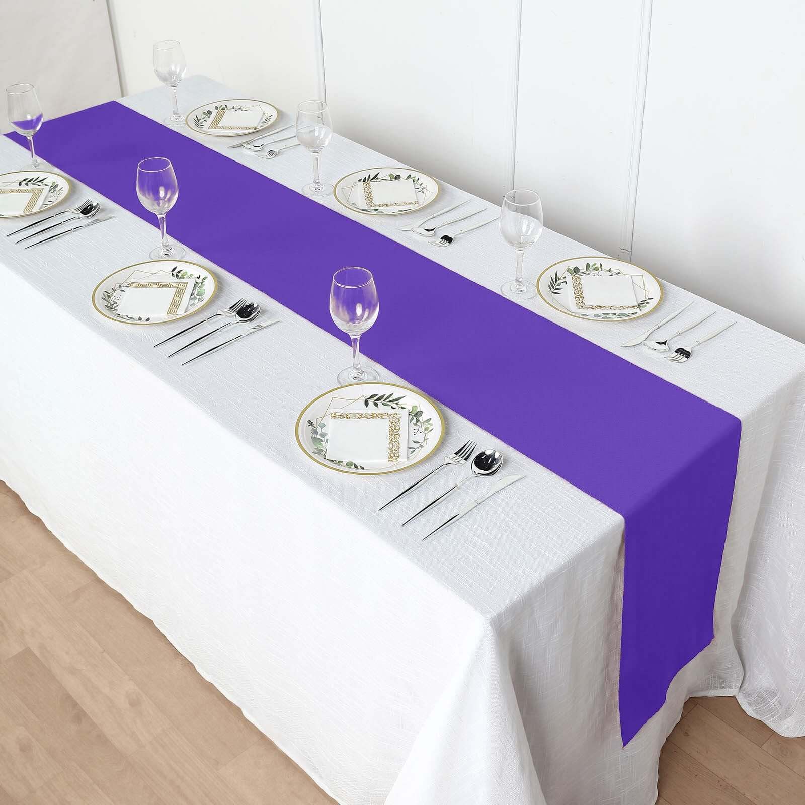 Polyester 12"x108" Table Runner Purple - Durable & Wrinkle-Resistant Table Decor