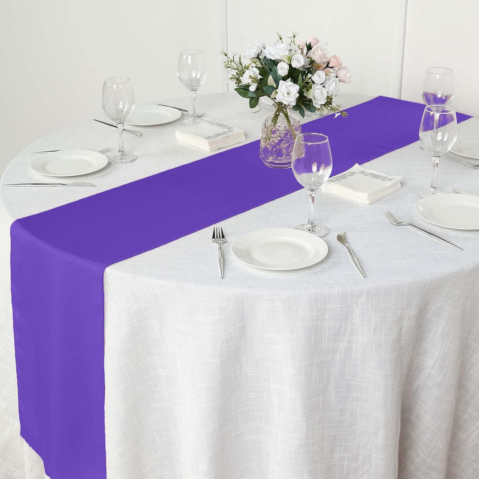 Polyester 12"x108" Table Runner Purple - Durable & Wrinkle-Resistant Table Decor