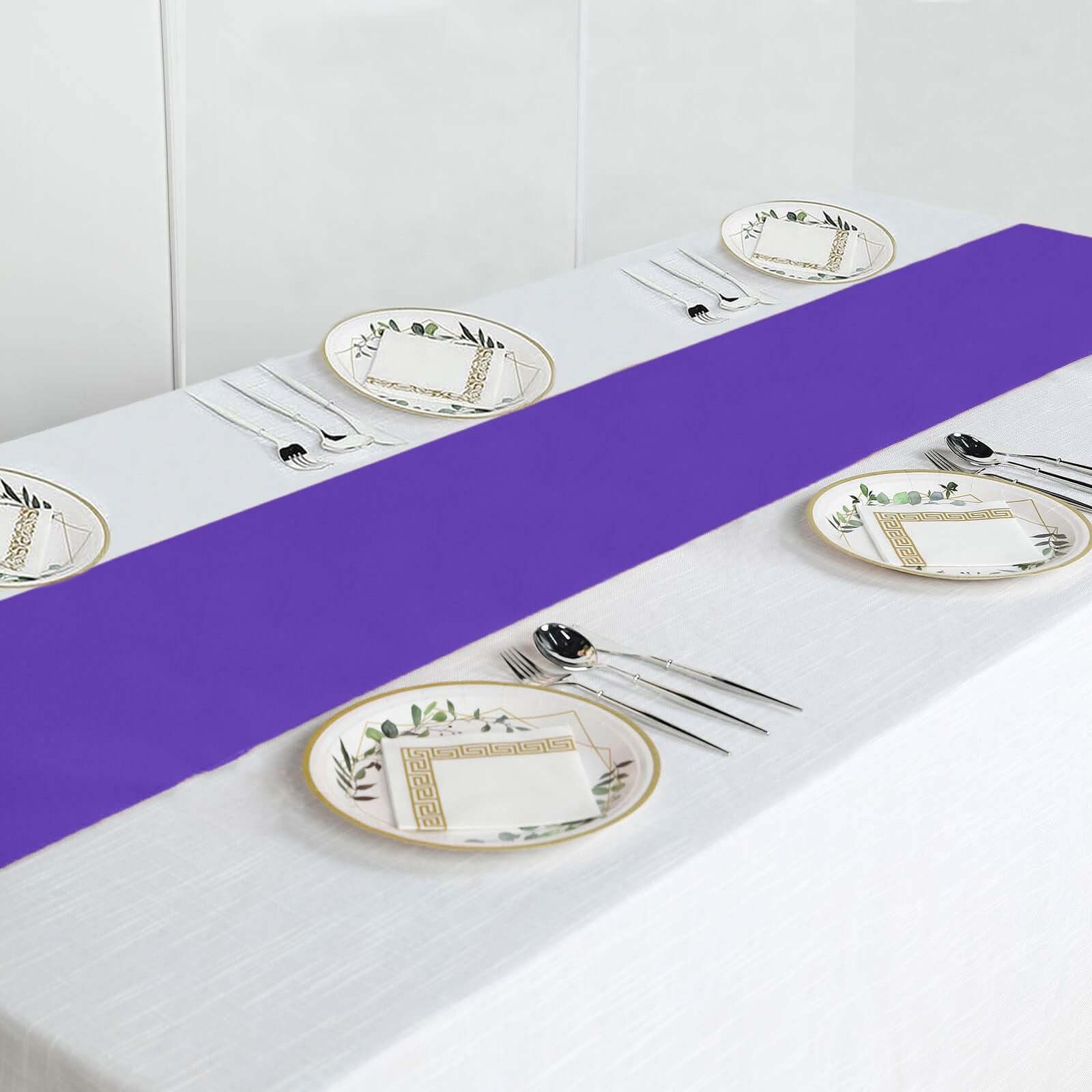 Polyester 12"x108" Table Runner Purple - Durable & Wrinkle-Resistant Table Decor