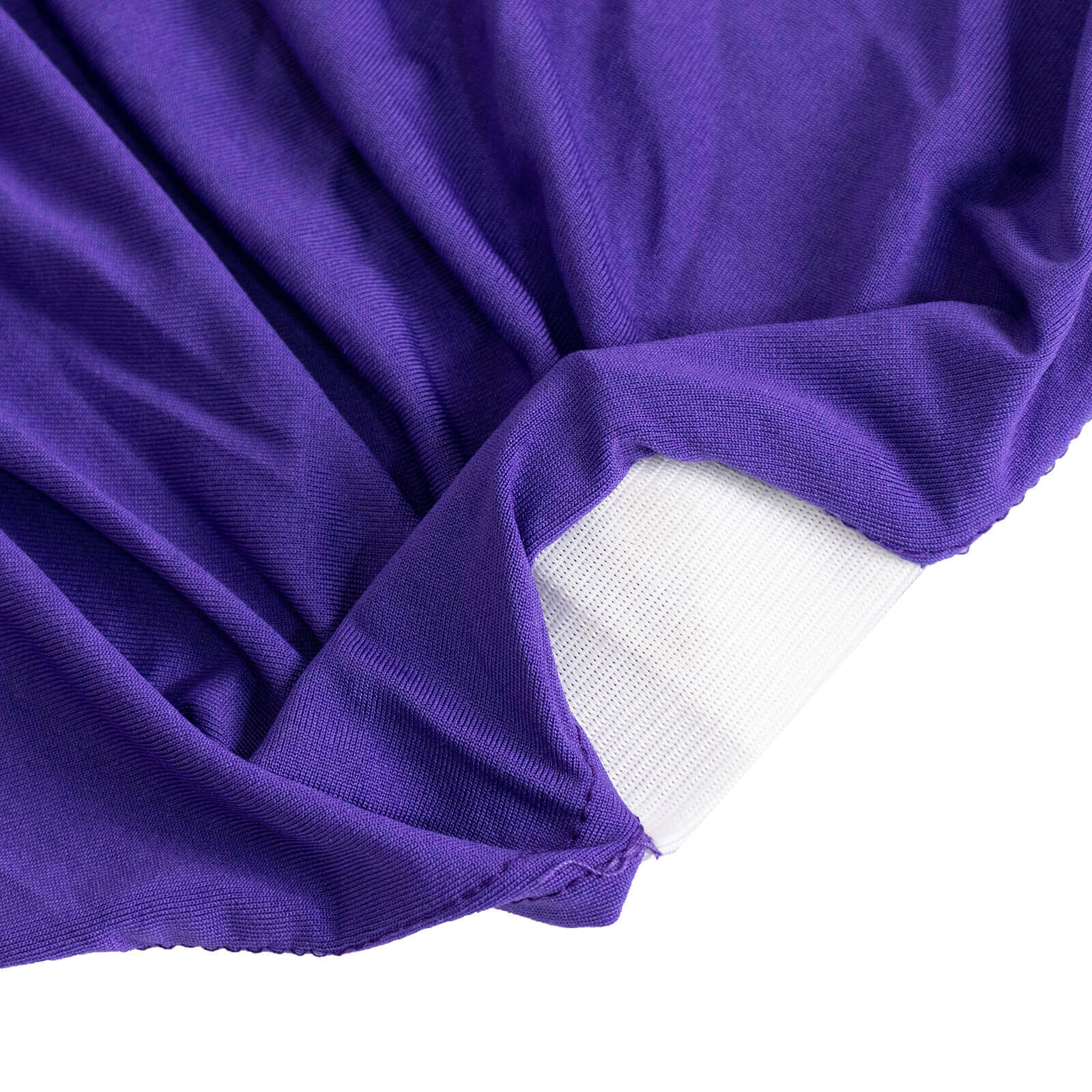 Spandex Chair Cover with Purple Rhinestone Buckled Sash Band Blush - Stretch Fitted Slipcover