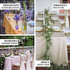 Satin Rectangular 90"x132" Tablecloth Sage Green Satin - Seamless Table Cover