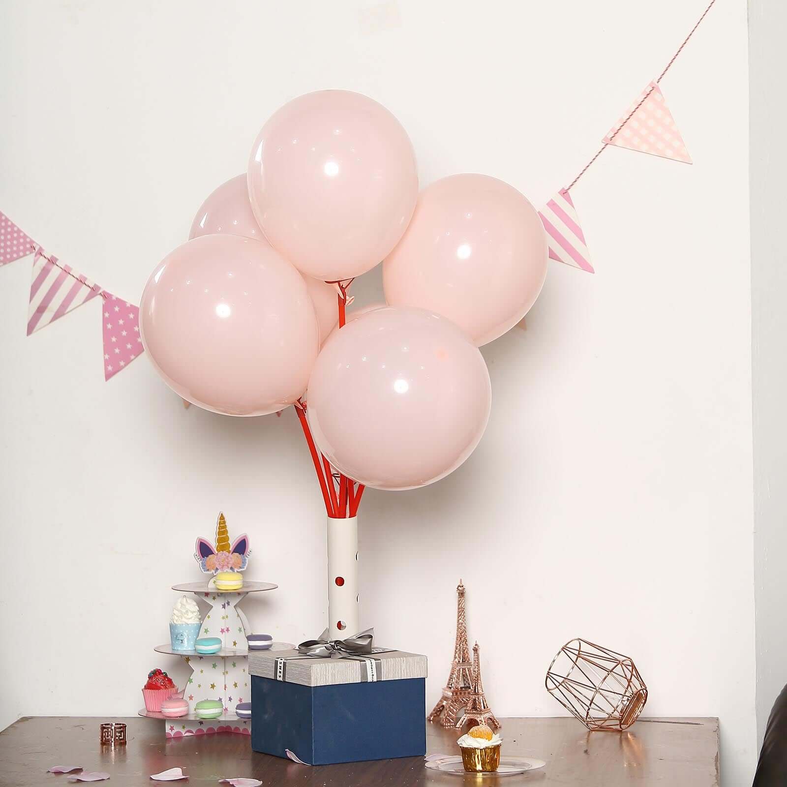 25 Pack 12" Matte Pastel Blush Helium or Air Latex Party Balloons