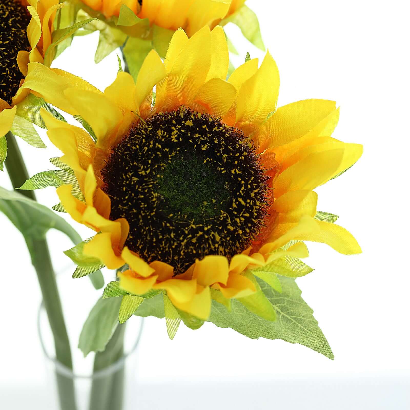 3 Stems 17" Yellow Artificial Silk Sunflower Flower Bouquet Branches