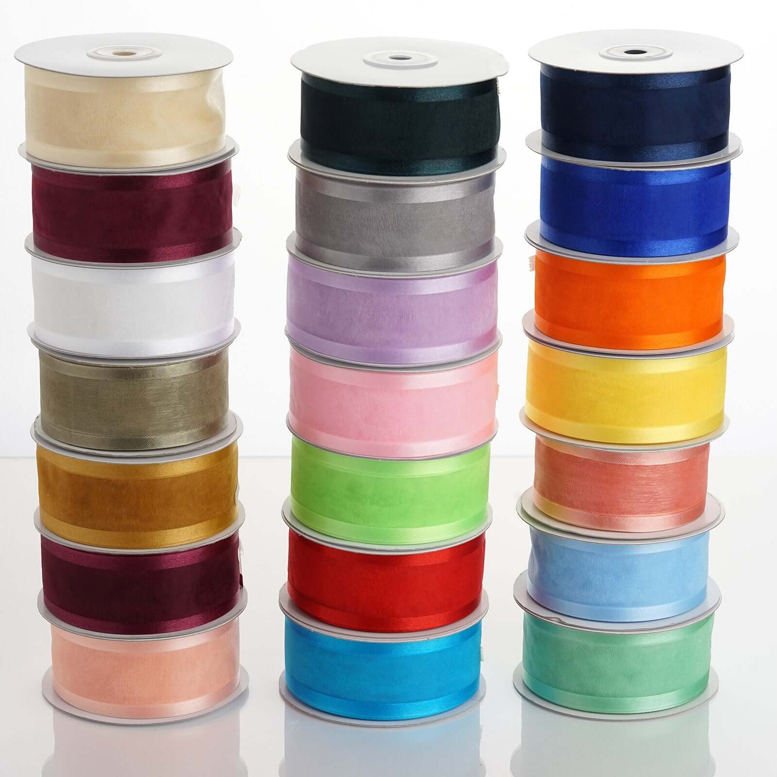 25 Yards 1.5" Purple Sheer Organza Ribbon With Satin Edges