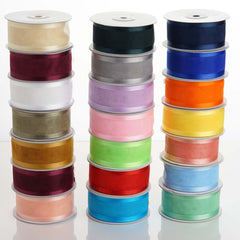 25 Yards 1.5" Purple Sheer Organza Ribbon With Satin Edges
