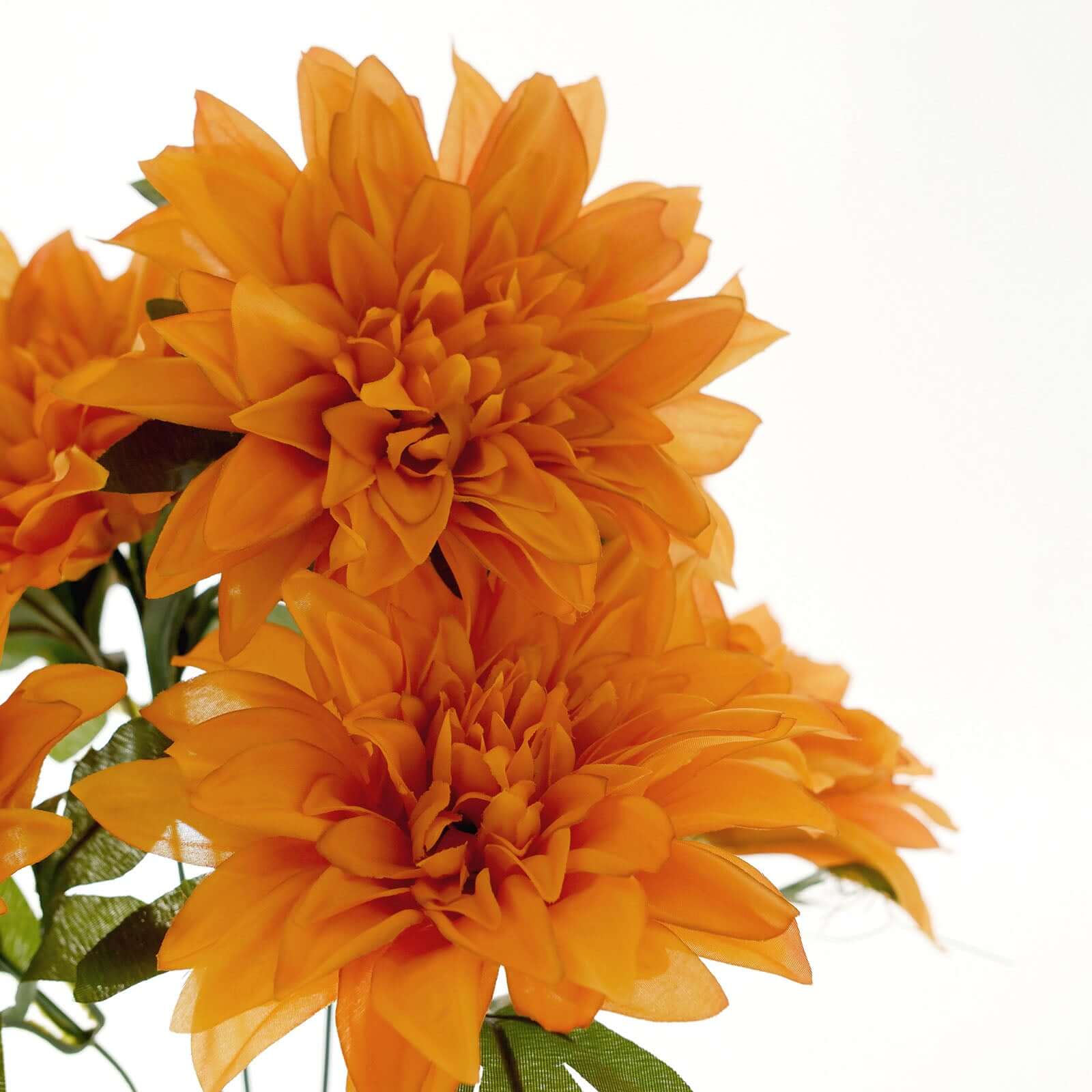 2 Bouquets 20" Orange Artificial Silk Dahlia Flower Spray Bushes