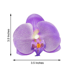 20 Silk Artificial Orchids Flower Heads Lavender Lilac - Versatile Floral Accents for DIY Floral Arrangements Corsages & Event Decor 4"