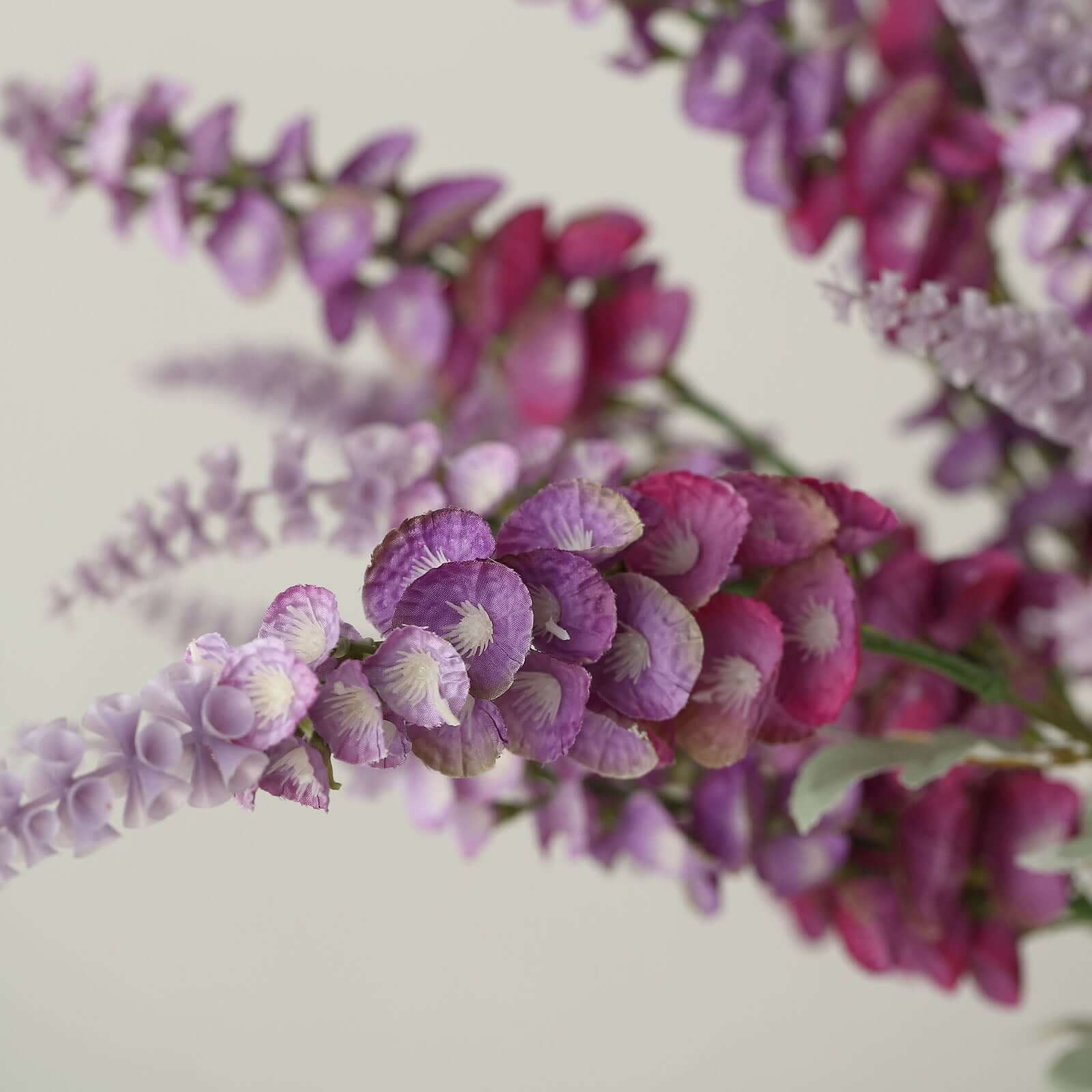 2 Bushes 34" Lavender Lilac Artificial Foxglove Orchid Flower Bouquet Stem – Silk Flower Branch Spray