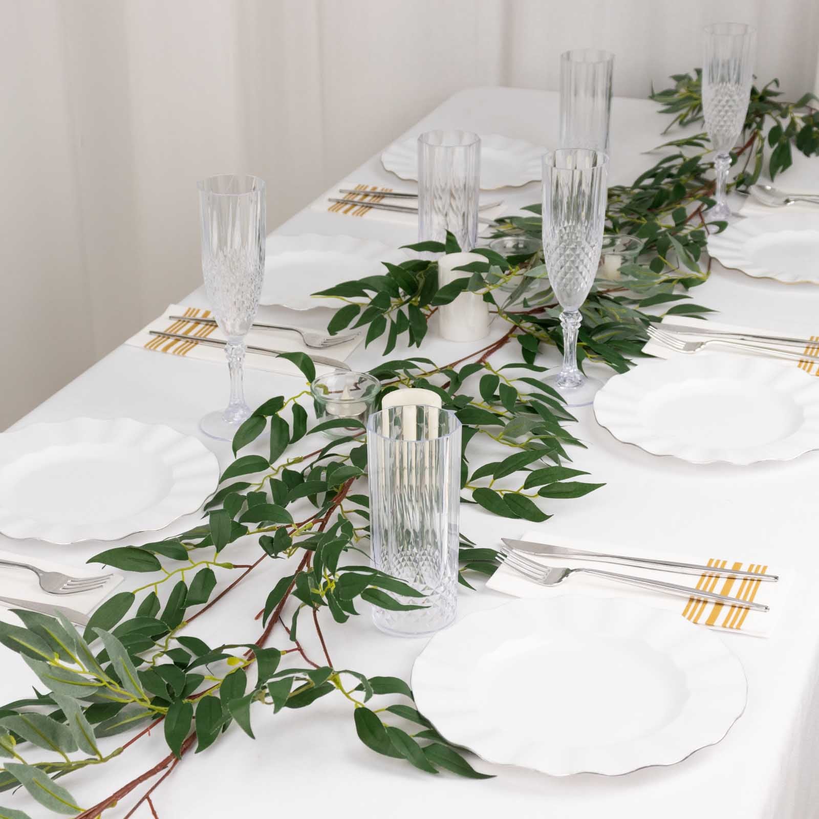 5ft Green Real Touch Artificial Willow Leaf Garland, Flexible Vine