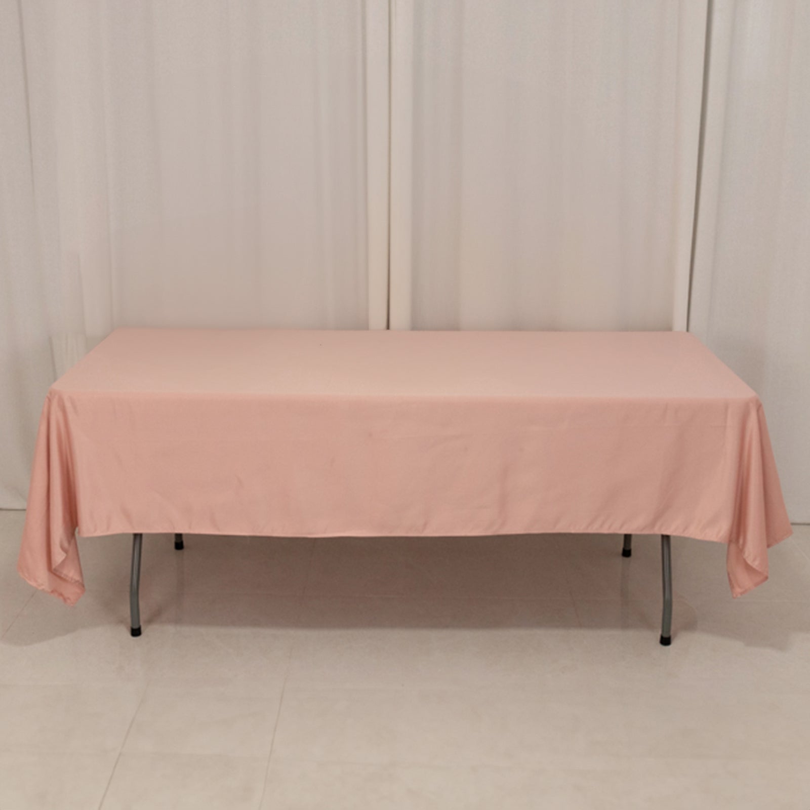 Lamour Satin 60"x102" Rectangle Tablecloth Dusty Rose - Durable & Silky Soft Feel Table Cover