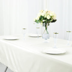 Cotton Blend 60"x102" Rectangle Tablecloth Ivory - Wrinkle-Resistant Table Cover