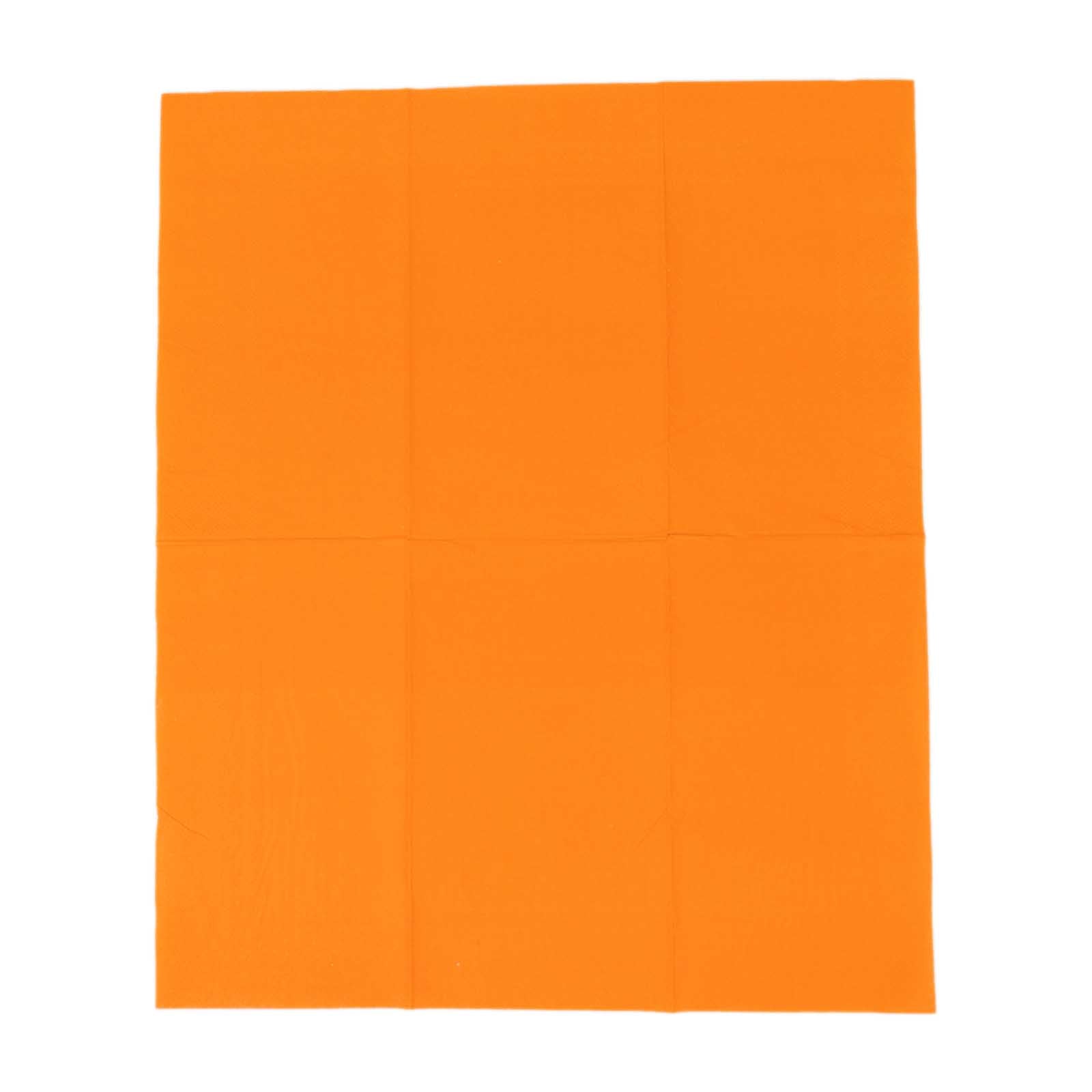 50-Pack Paper Napkins Soft Orange - Disposable 2-Ply Cocktail and Beverage Napkins for Weddings