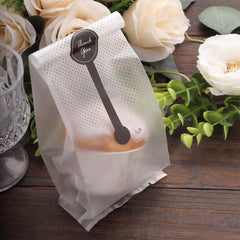 50 Pack Clear Black Dotted Plastic Goodie Gift Bags with "Thank You" Paper Stickers, Rectangular Party Favor Candy Treat Bags - 3"x9"