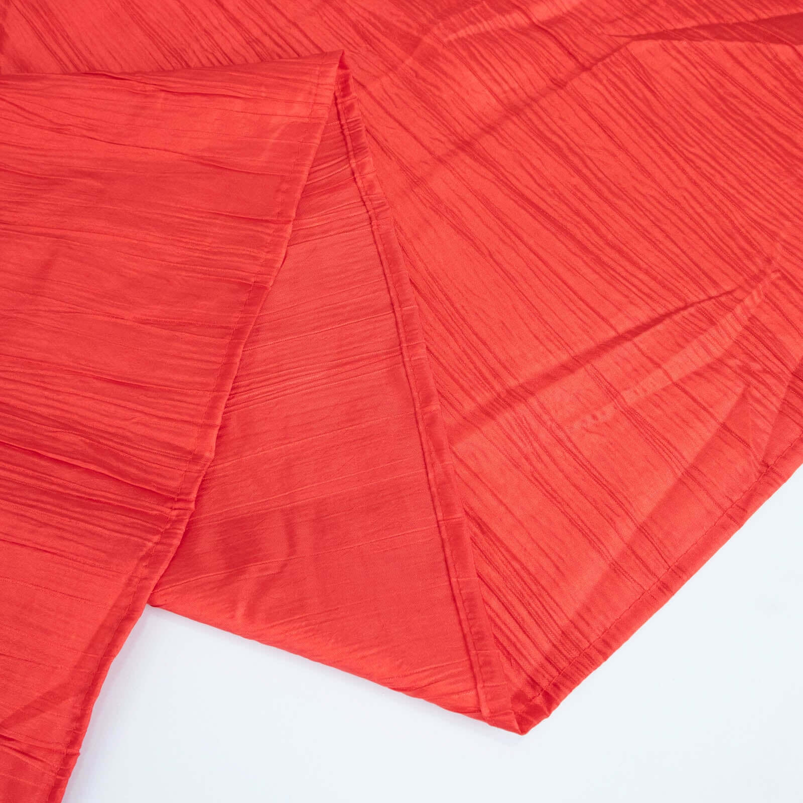 Taffeta 72"x72" Table Overlay Square Tablecloth Red - Accordion Crinkle Table Cover