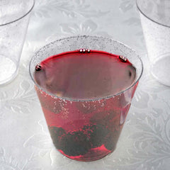 12-Pack Plastic Party Glasses Silver Glittered - Sparkly Disposable Cups for Events 9oz
