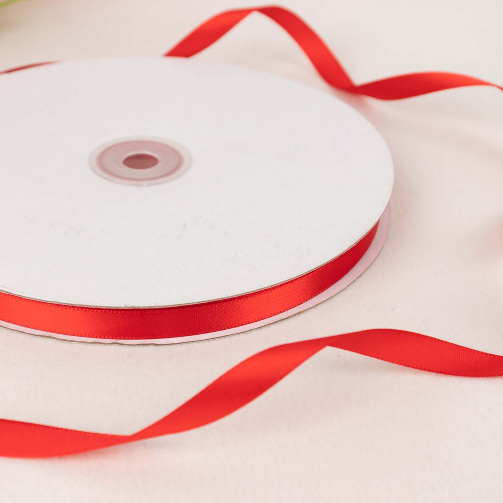 100 Yards 3 8" Red Single Face Decorative Satin Ribbon