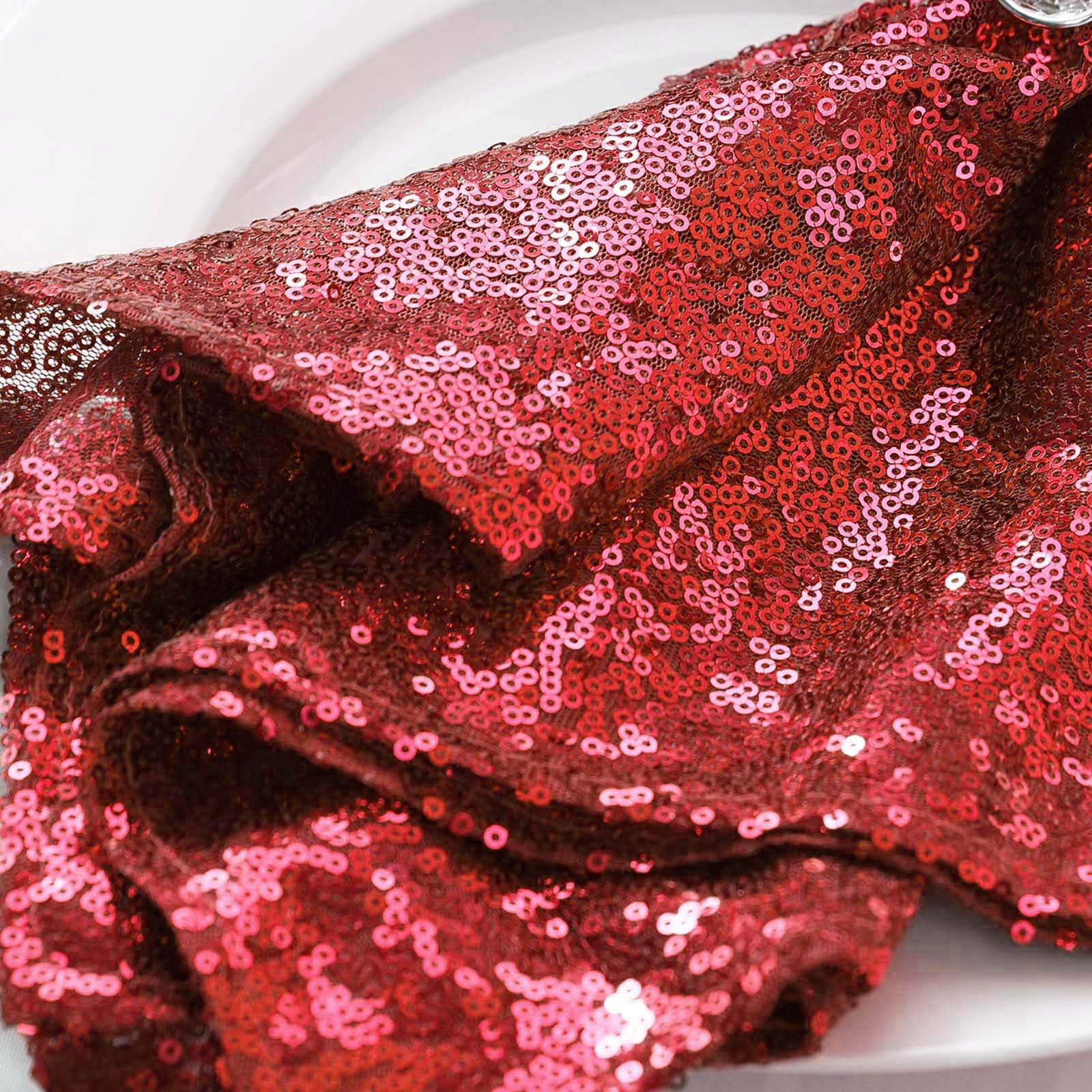 Sequin 20"x20" Napkin Red - Shimmering Dinner Napkin