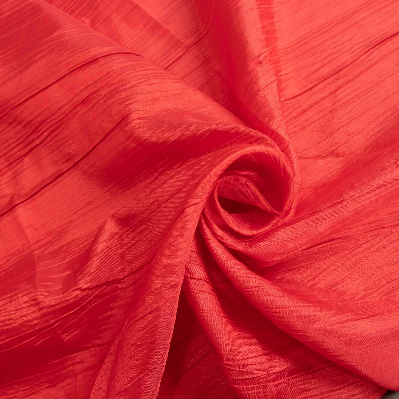 Taffeta 90"x156" Rectangle Tablecloth Red - Accordion Crinkle Seamless Table Cover