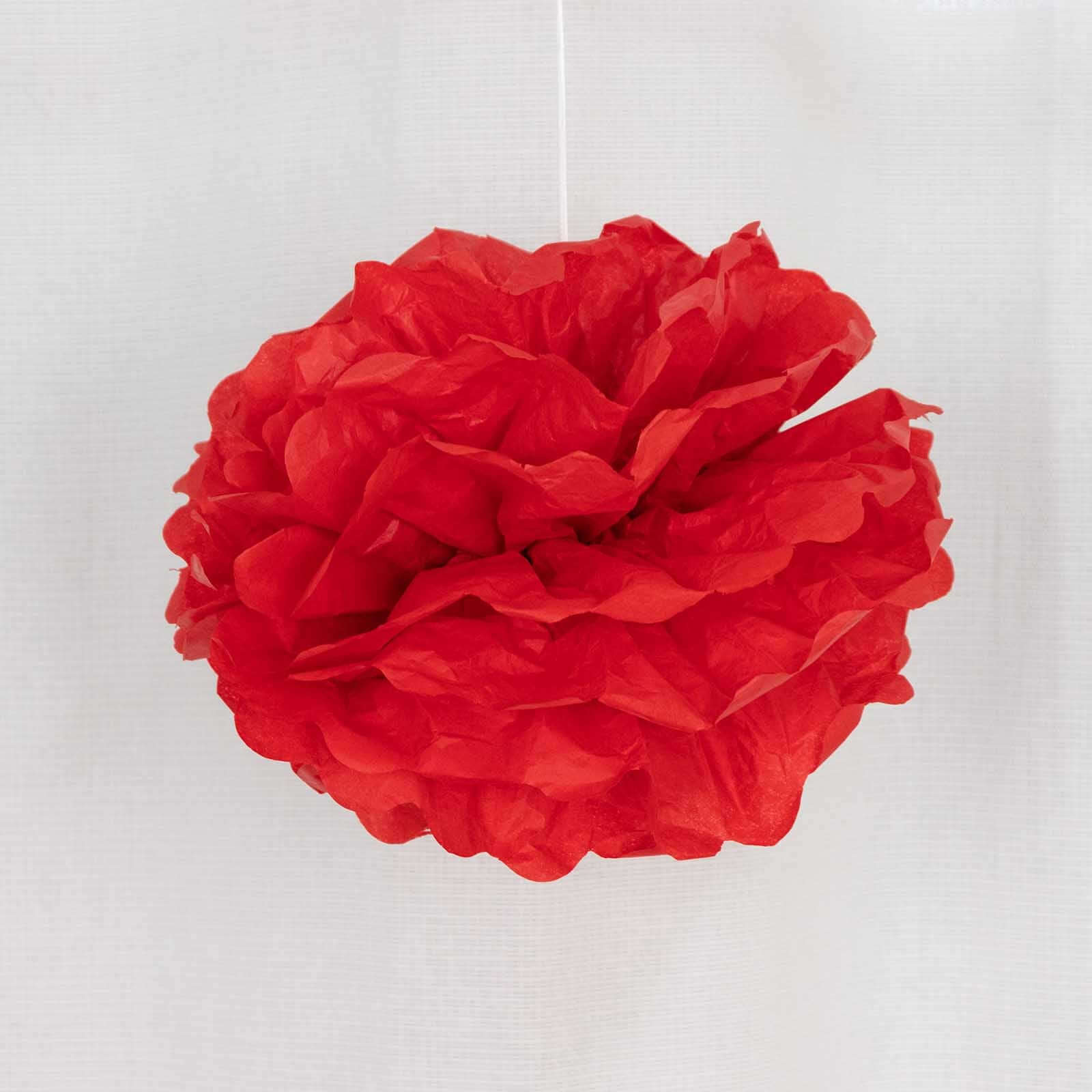 6 Pack 10" Red Tissue Paper Pom Poms Flower Balls, Ceiling Wall Hanging Decorations