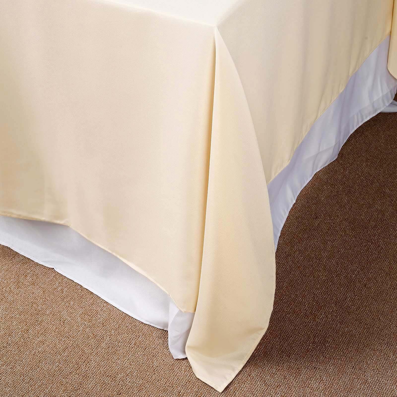 Polyester Square 90"x90" Tablecloth Beige - Wrinkle-Resistant & Durable Table Cover